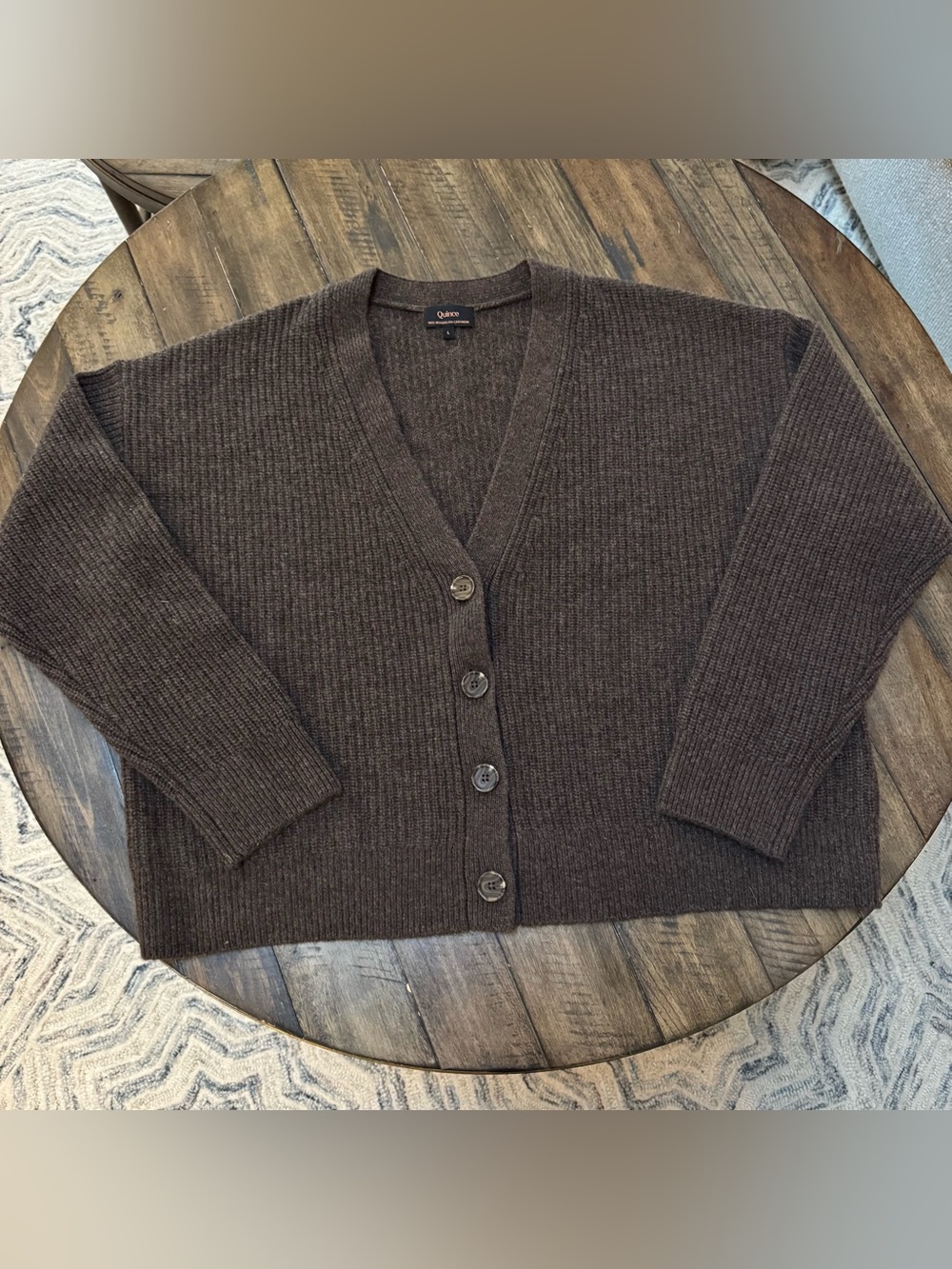 Quince | Mongolian Cashmere Fisherman Boxy
Cropped Cardigan Sweater - Picture 6 of 11